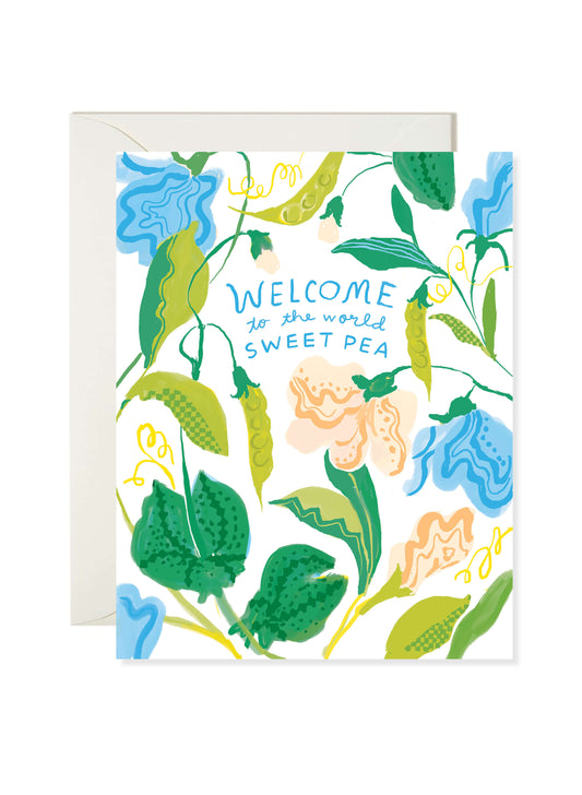 Sweet Pea Baby Card