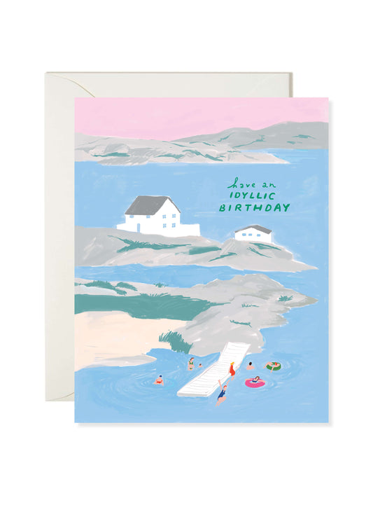 Idyllic Lake Birthday Card