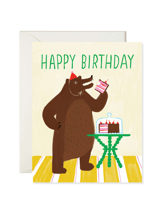 Bear Eats Cake Birthday Card