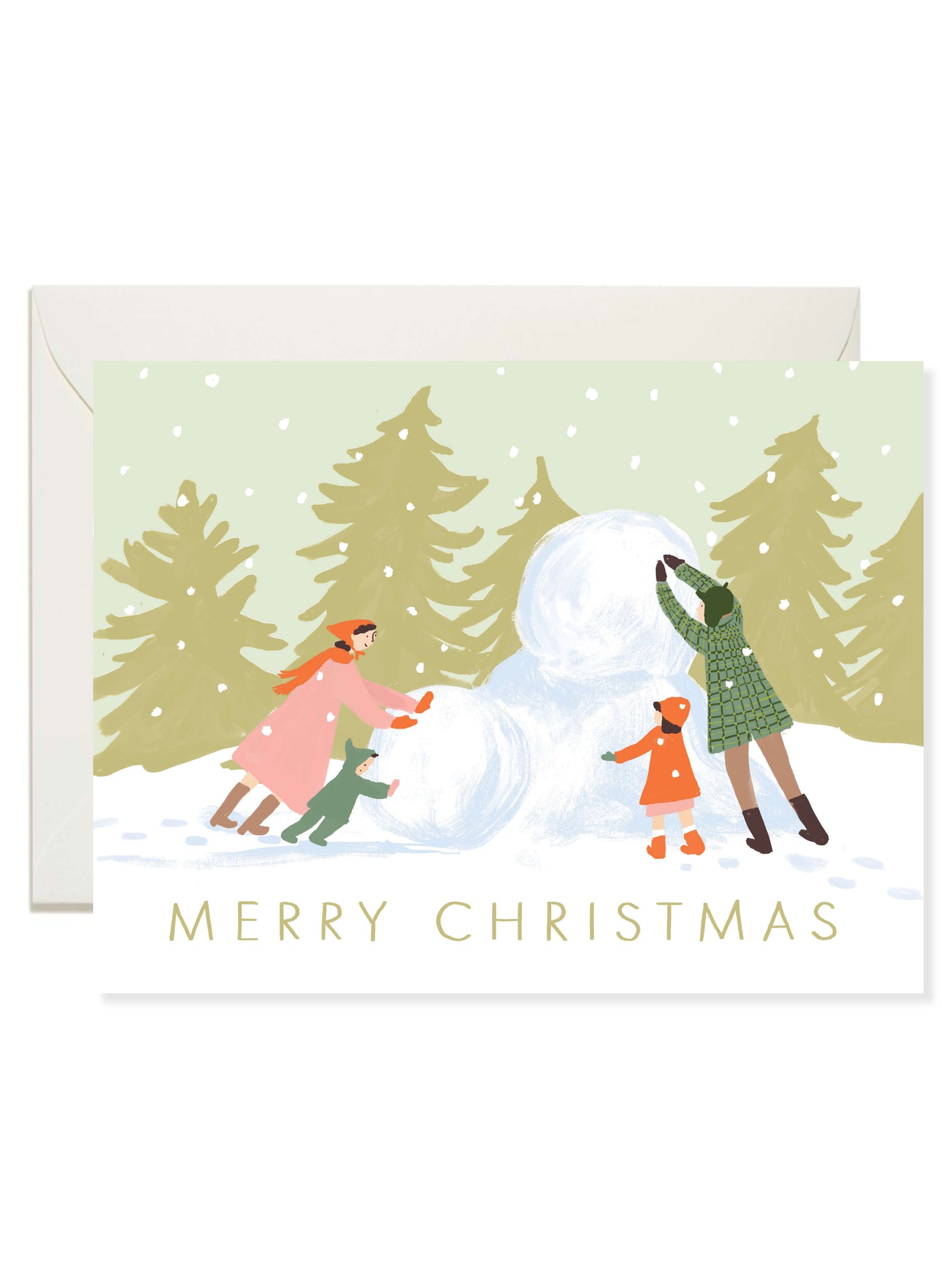 Family Snowman Christmas Card