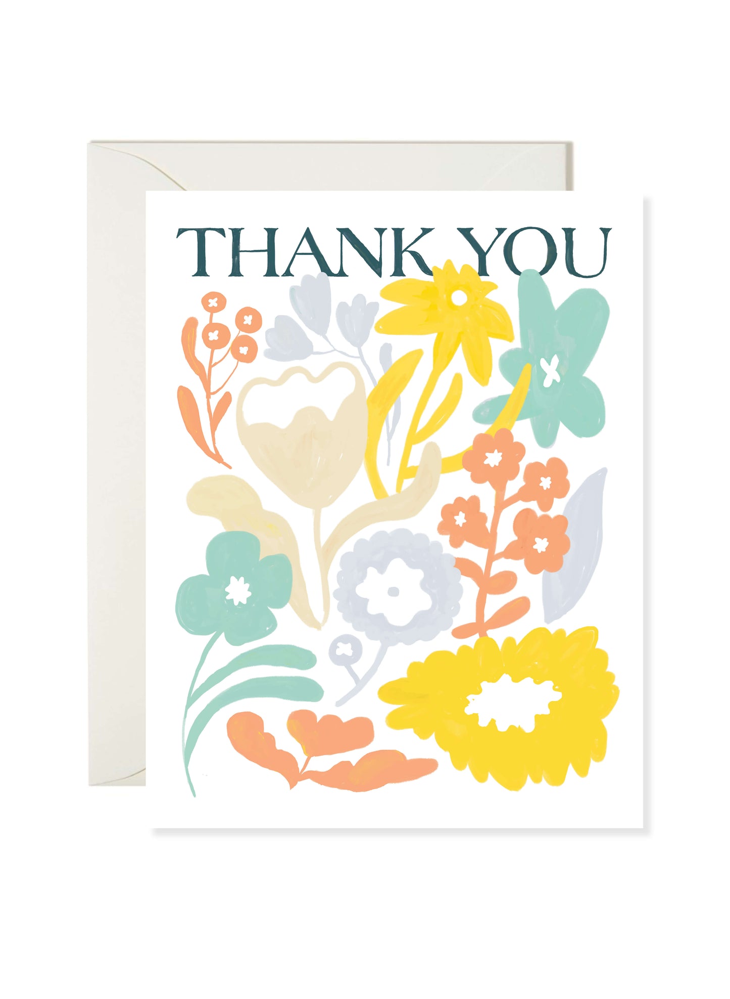 Folk Flower Thank You Card