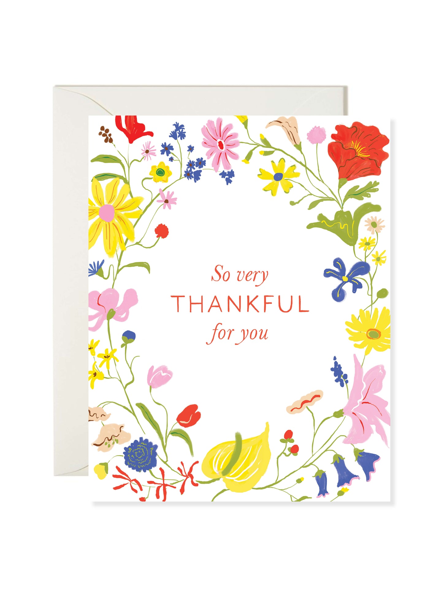 Floral Wreath Thank You Card