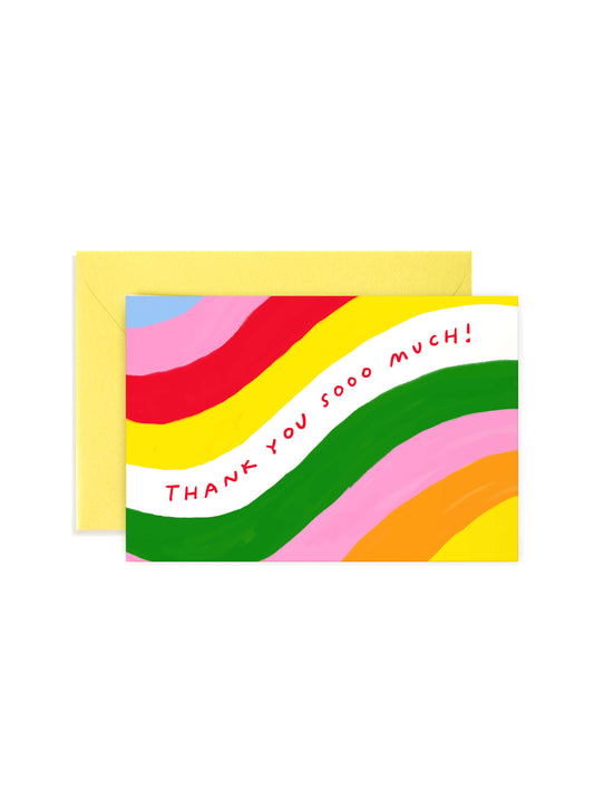 Rainbow Waves Thank You | Mini Note Card