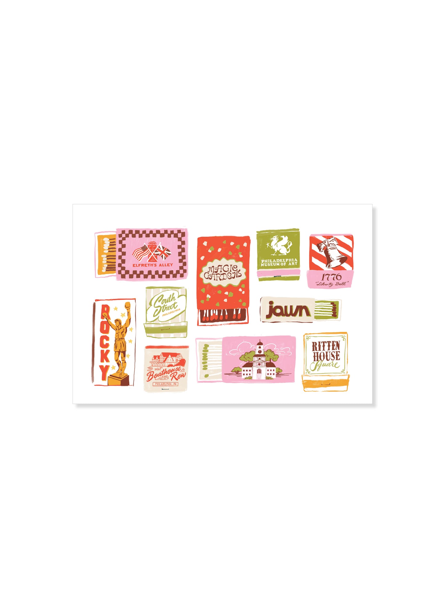 Philadelphia Matchbook Postcard