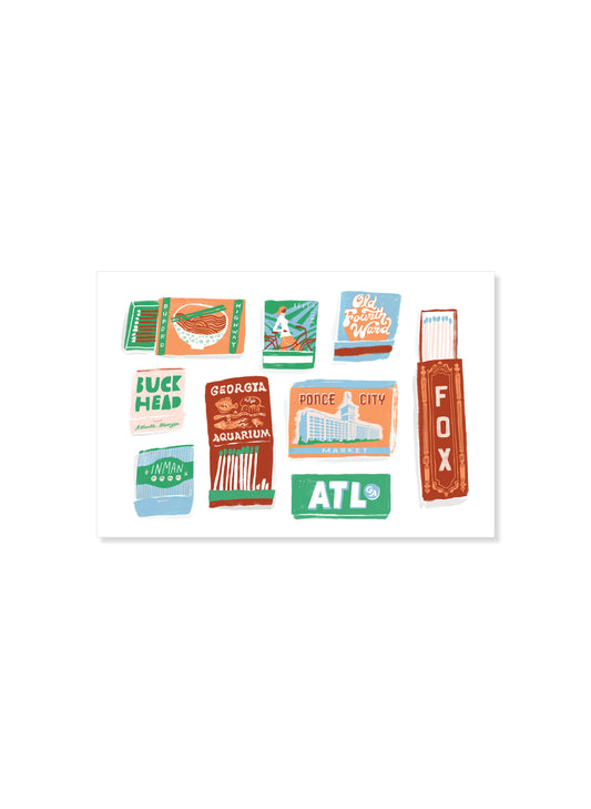 Atlanta Matchbook Postcard