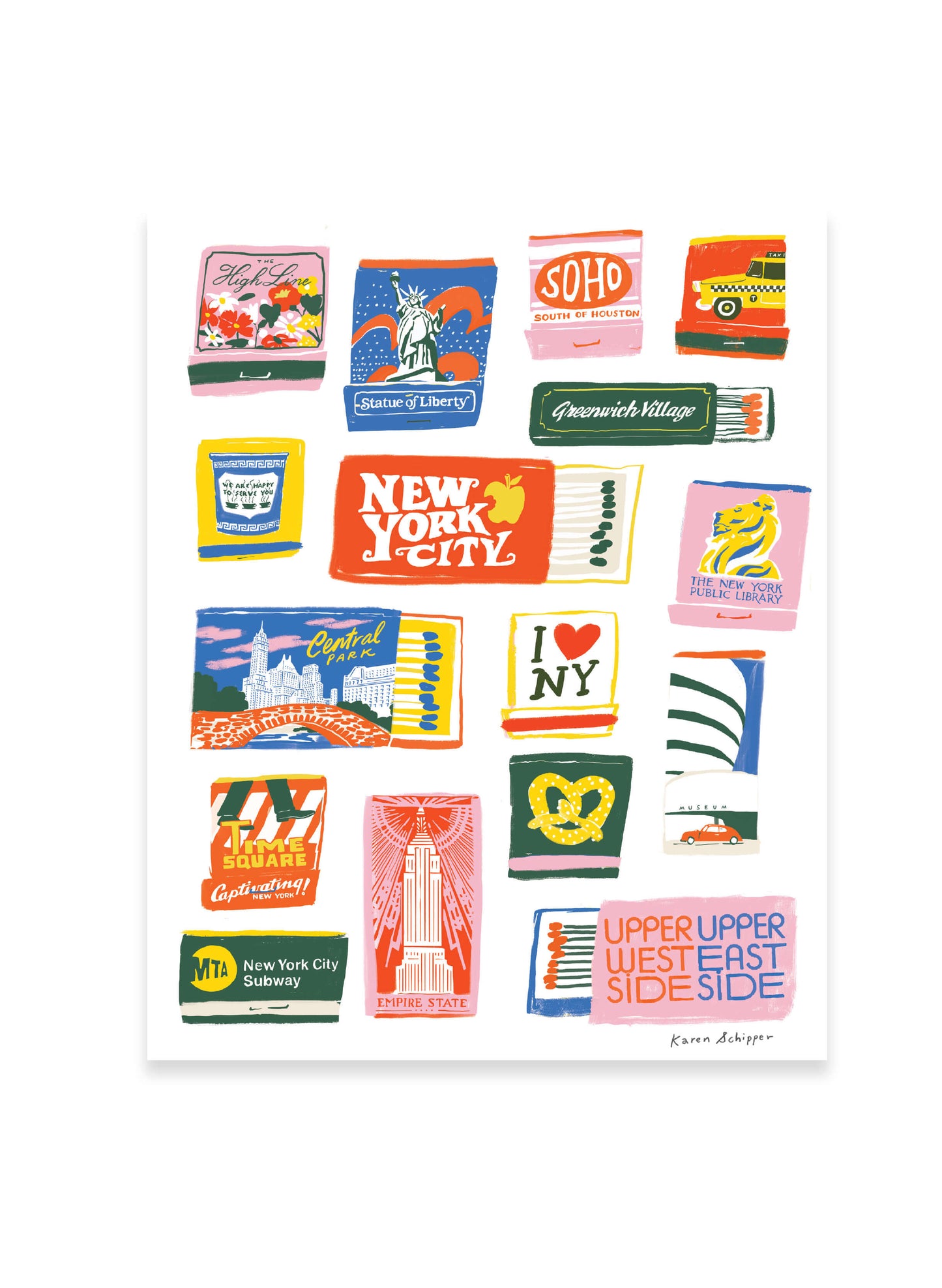New York City Matchbook Art Print