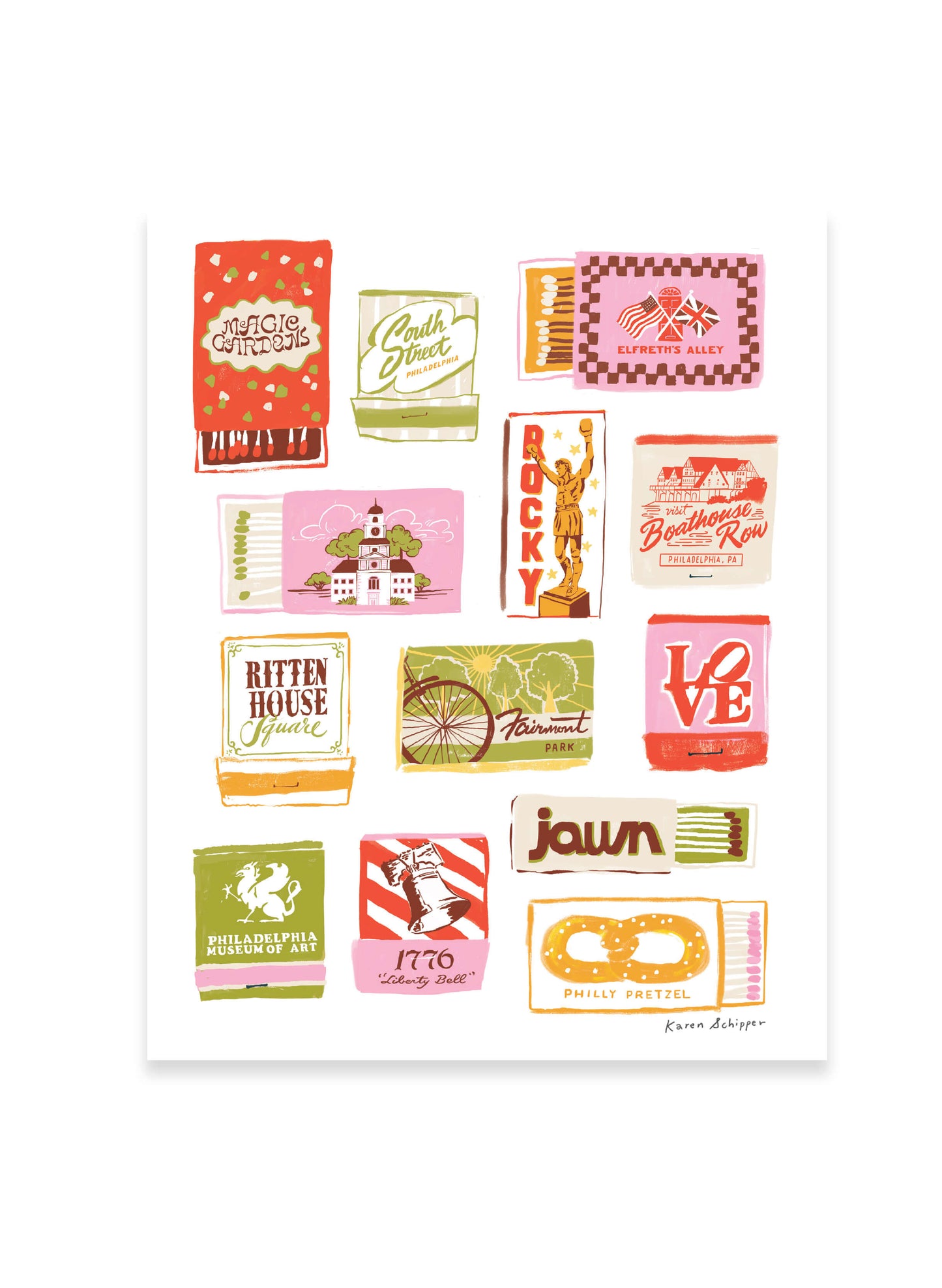 Philadelphia Matchbooks Art Print