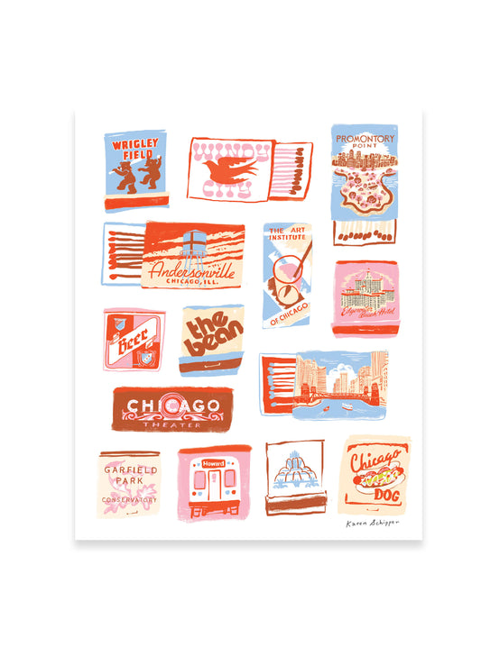 Chicago Matchbook Art Print