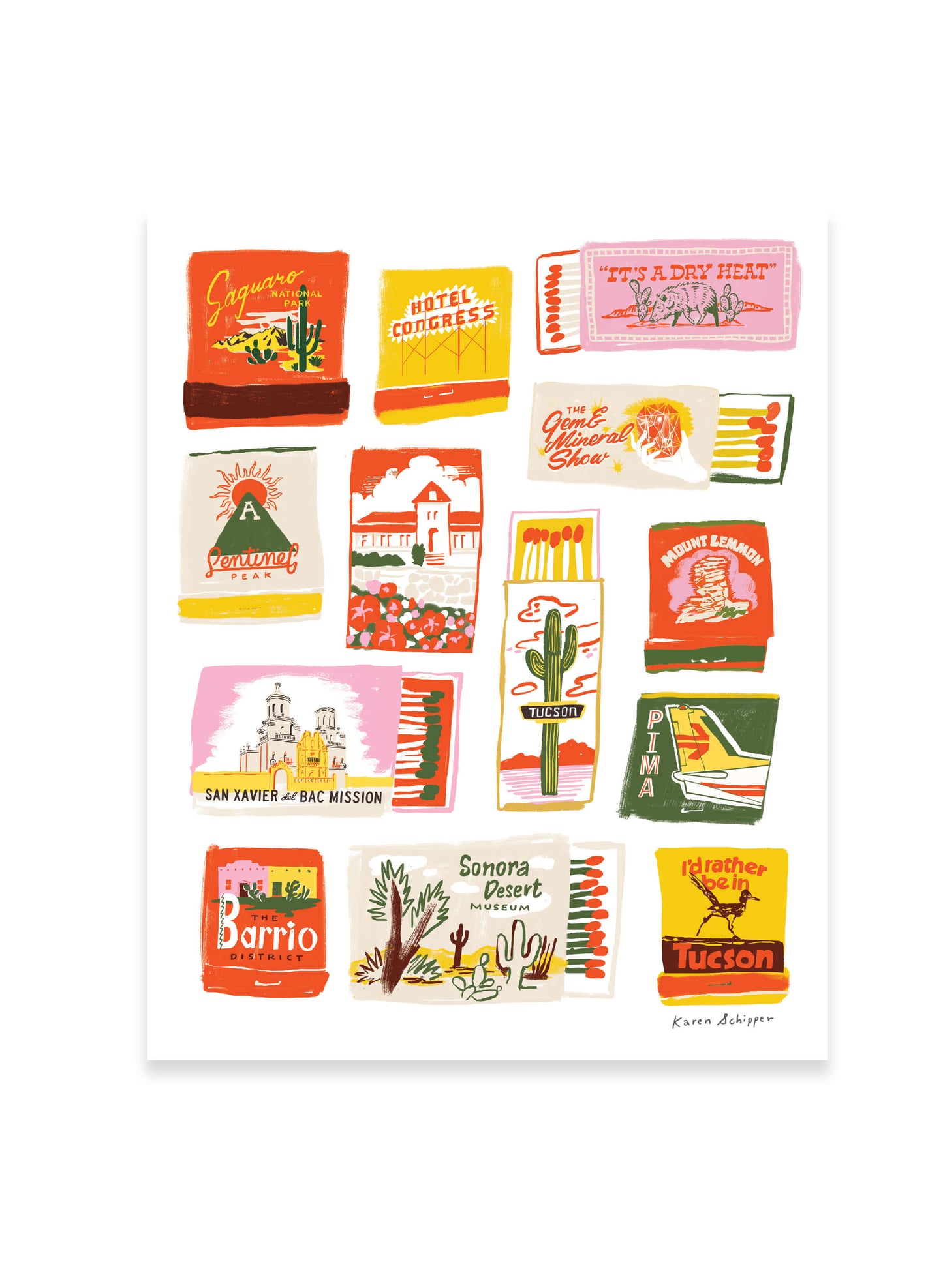 Tucson Matchbook Art Print