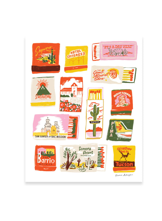 Tucson Matchbook Art Print