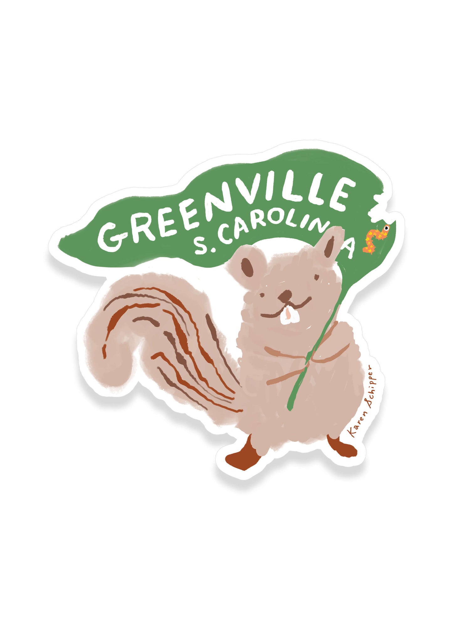Squirrel Greenville SC Sticker