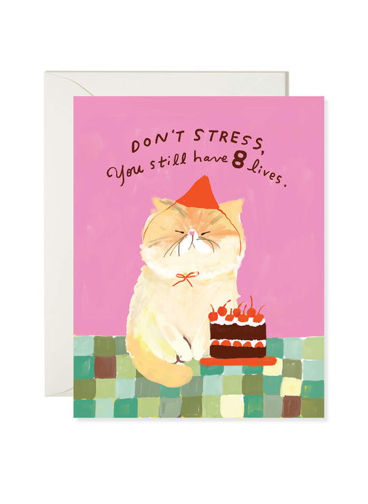 8 Lives Left Birthday Card