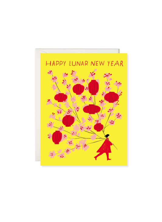 Lantern Blossoms New Year Card