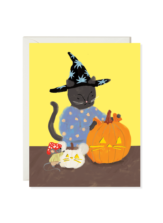 Carving Pumpkins Halloween Card