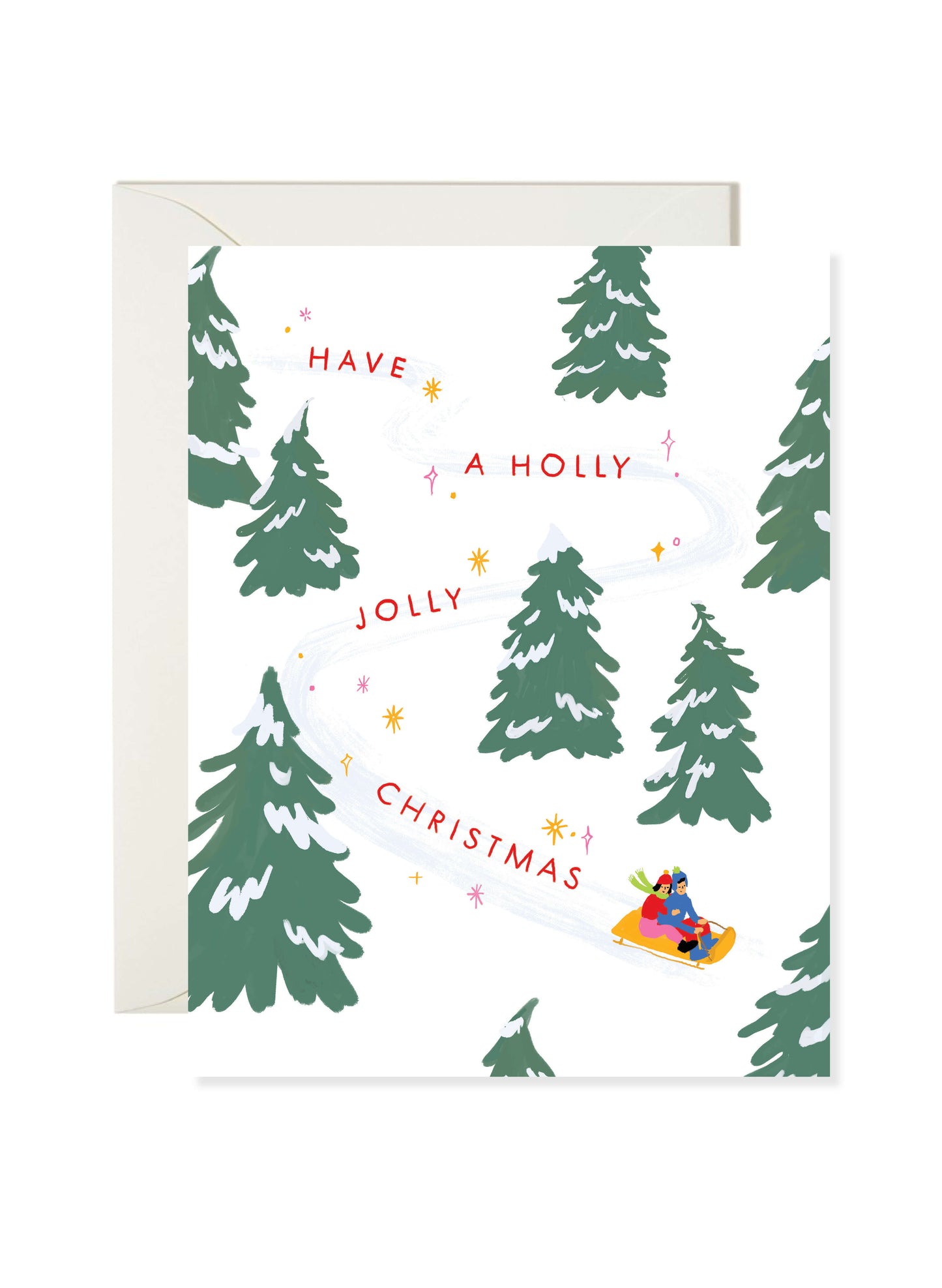 Jolly Sledding Christmas Card