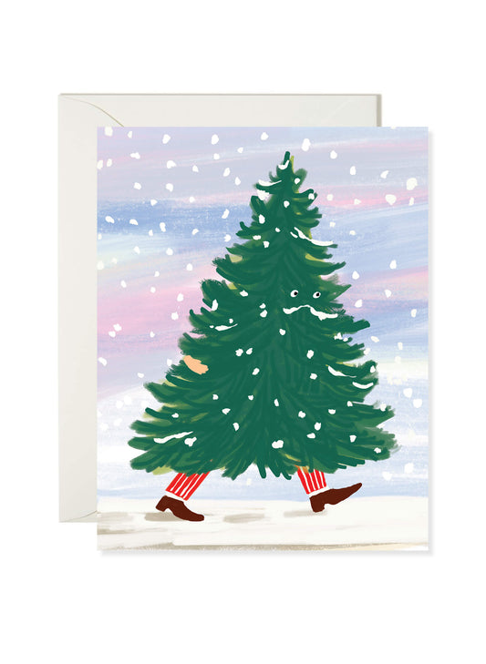 Walking Christmas Tree Card