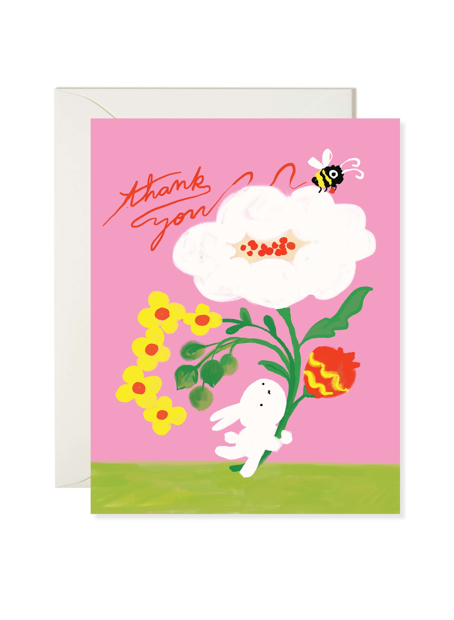 Bunny Bouquet Thank You Card