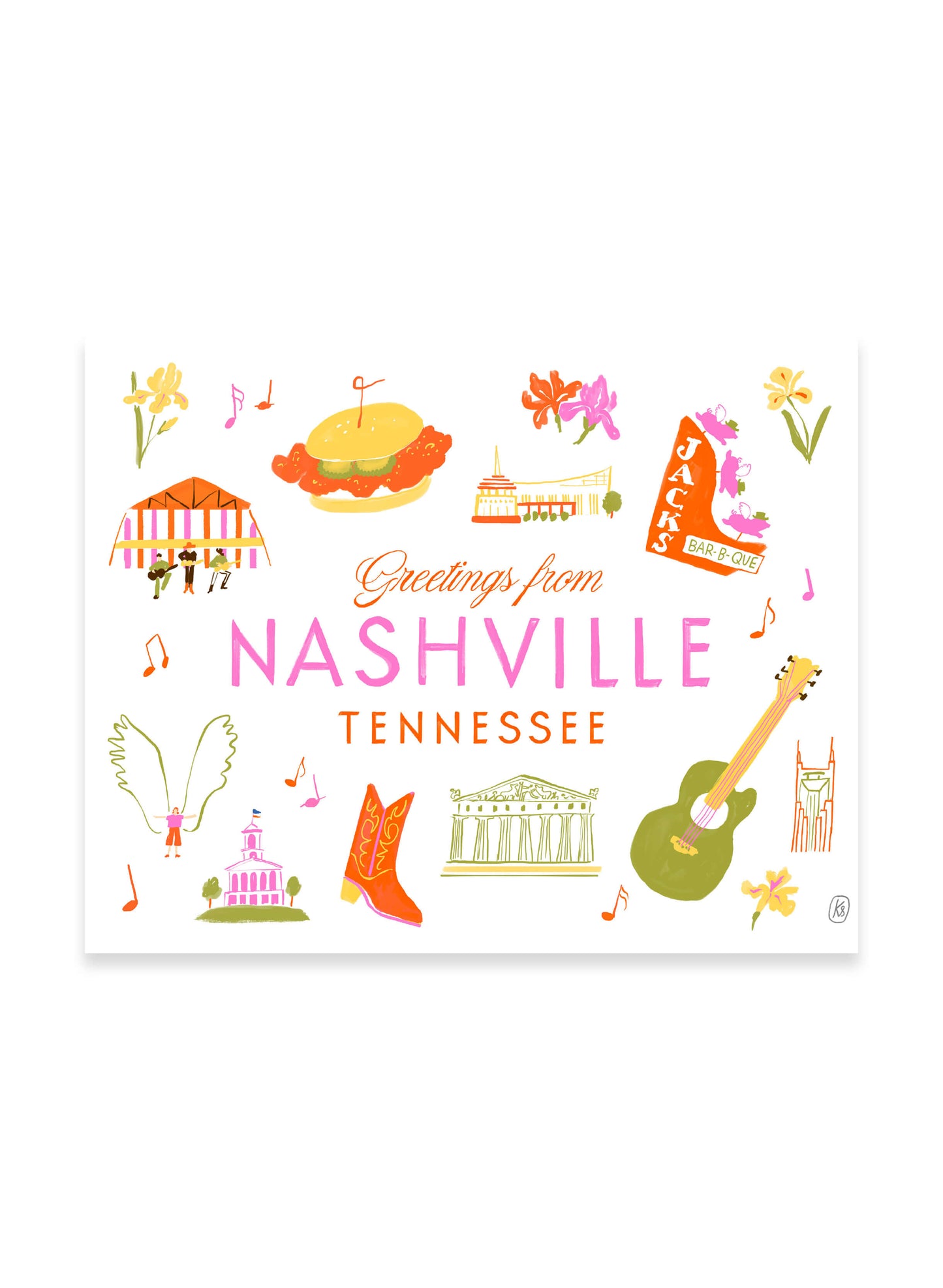 Greetings from Nashville Art Print