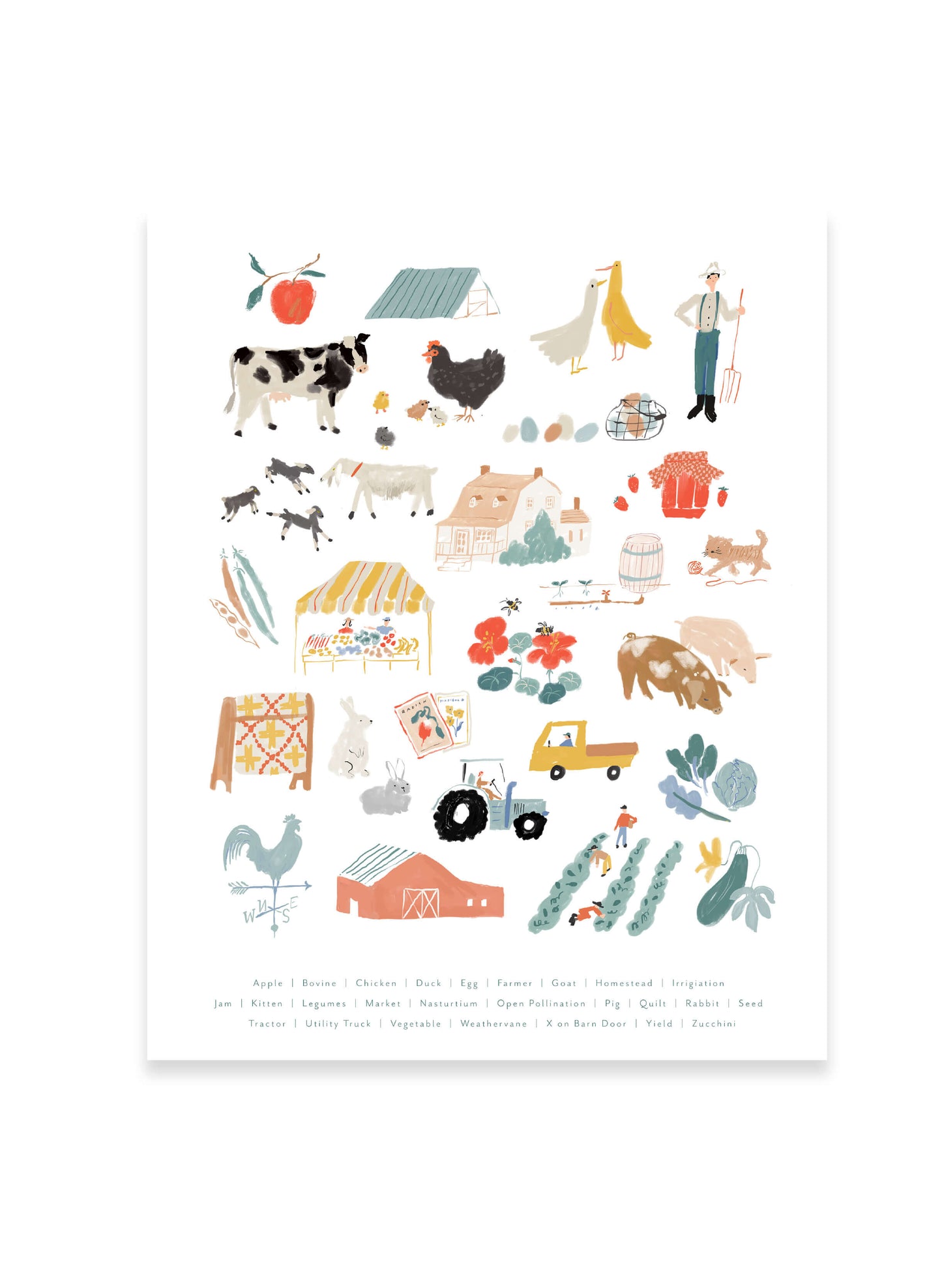Farm Alphabet Art Print