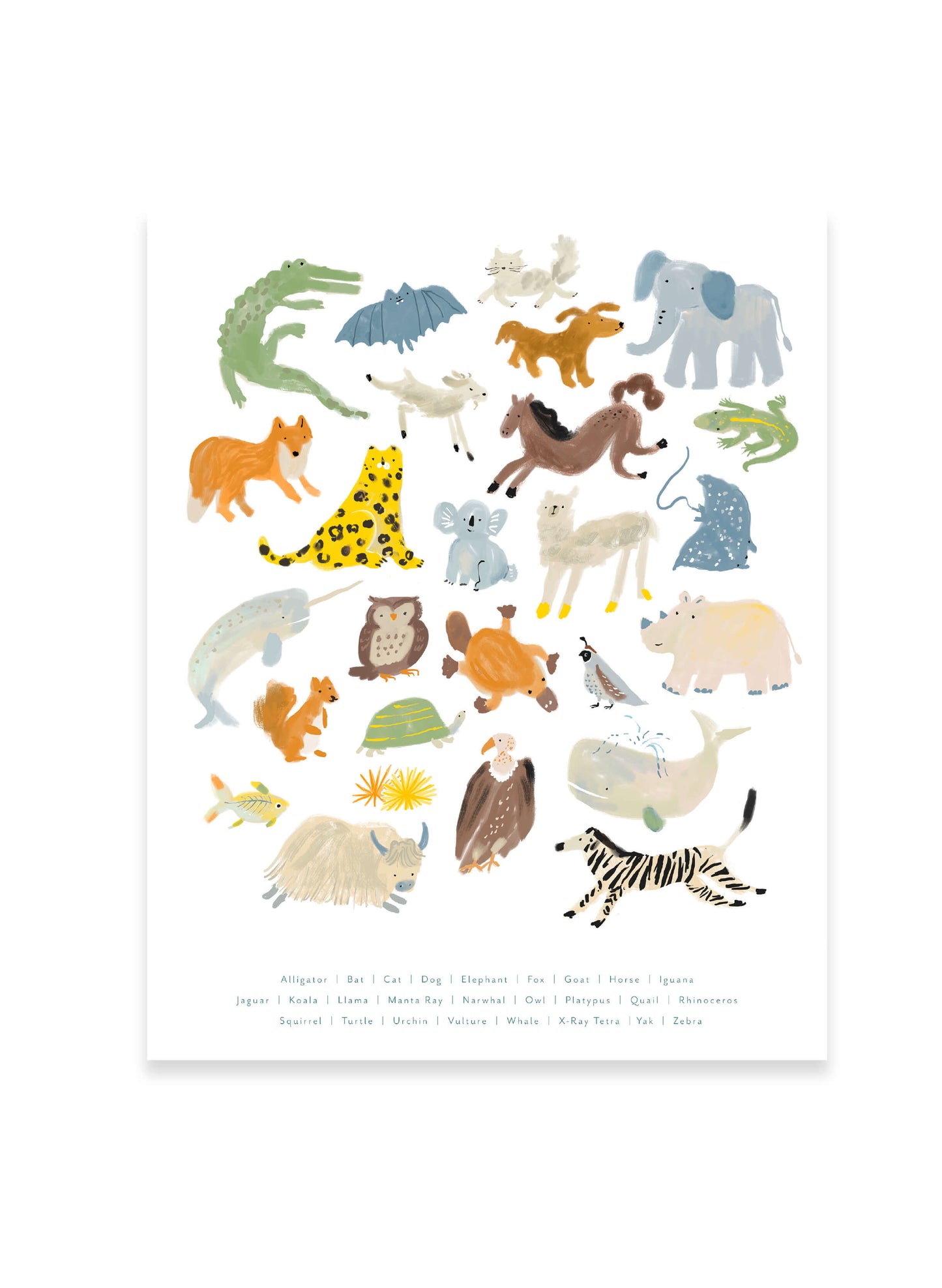 Animal Alphabet Art Print