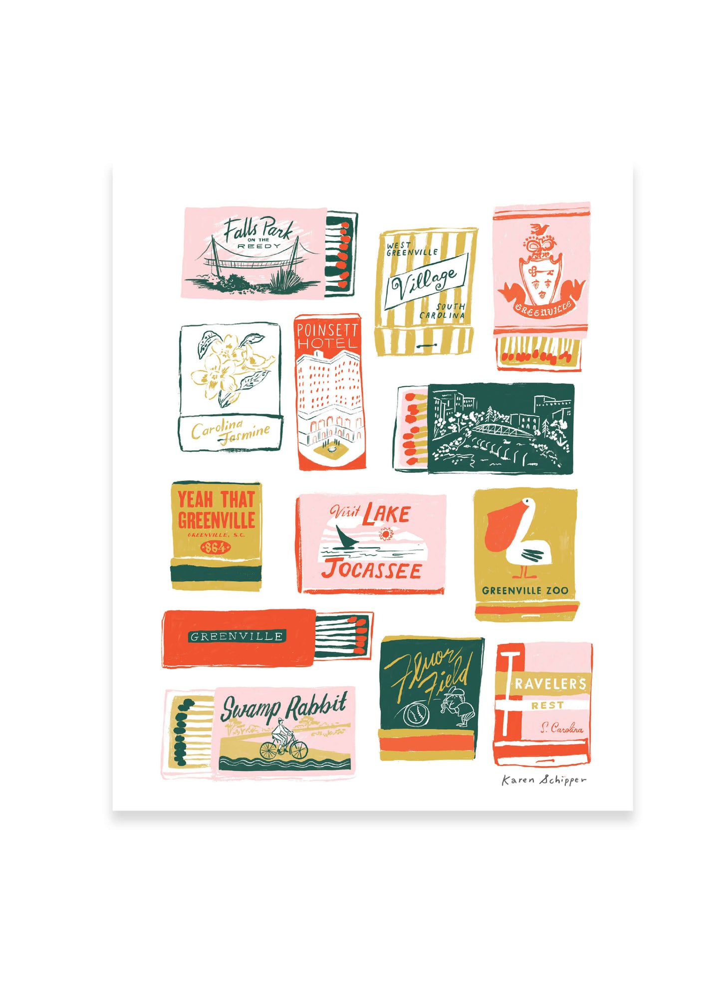Greenville Matchbook Art Print - vol.1