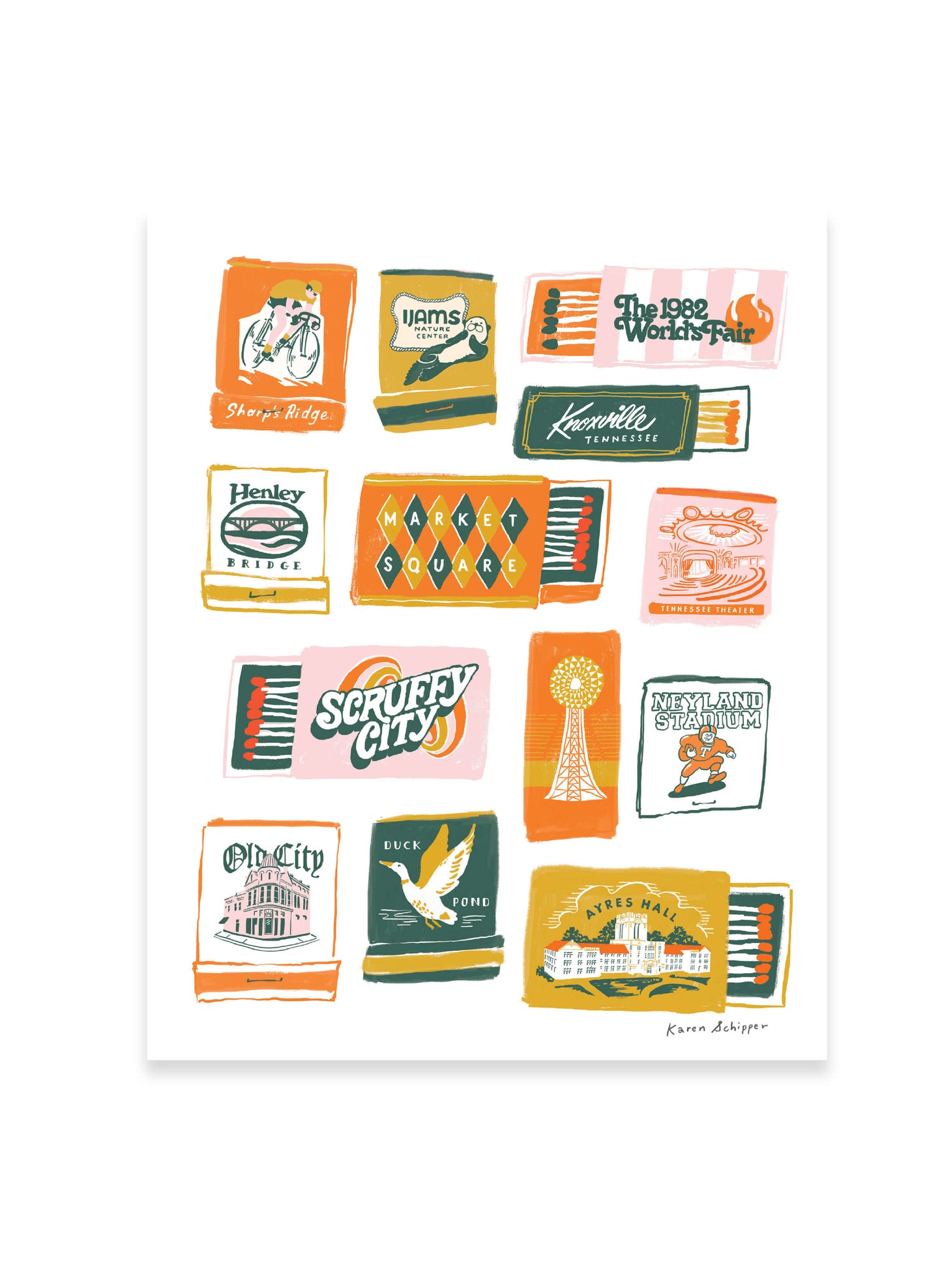 Knoxville Matchbook Art Print
