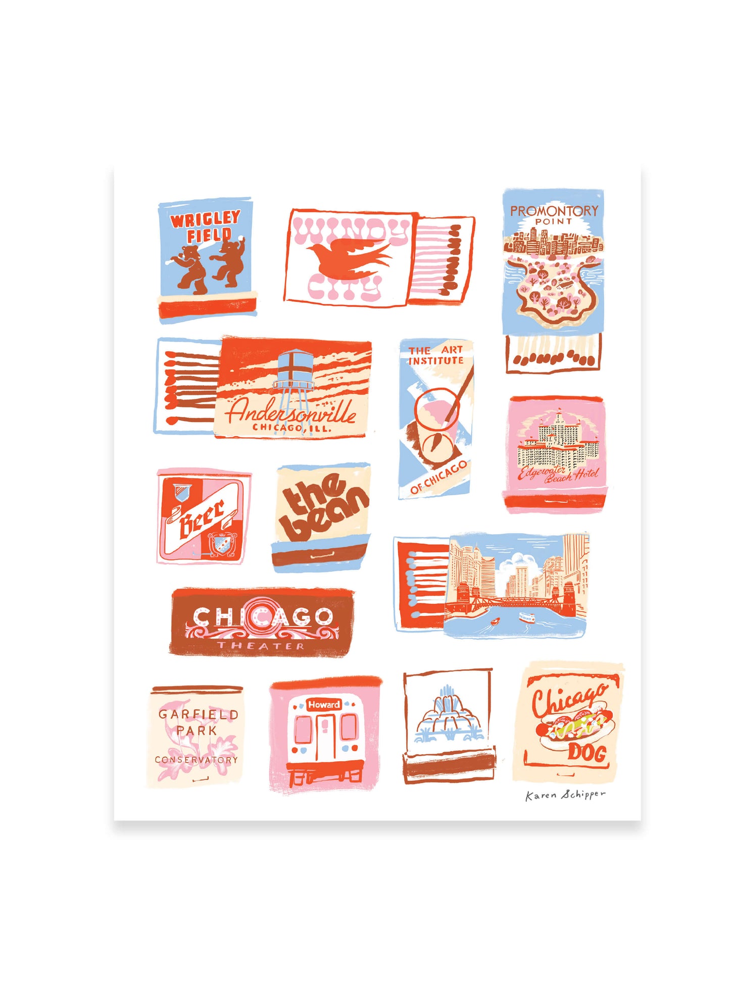 Chicago Matchbook Art Print