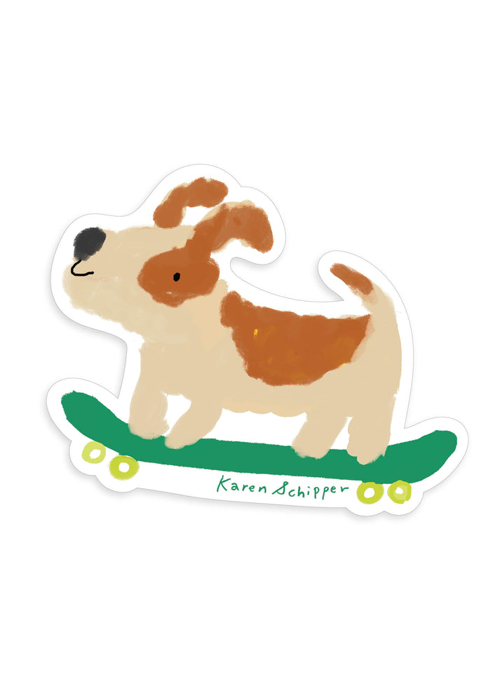 Skateboarding Dog Sticker | Cute Dog Vinyl Sticker Gift – Karen Schipper
